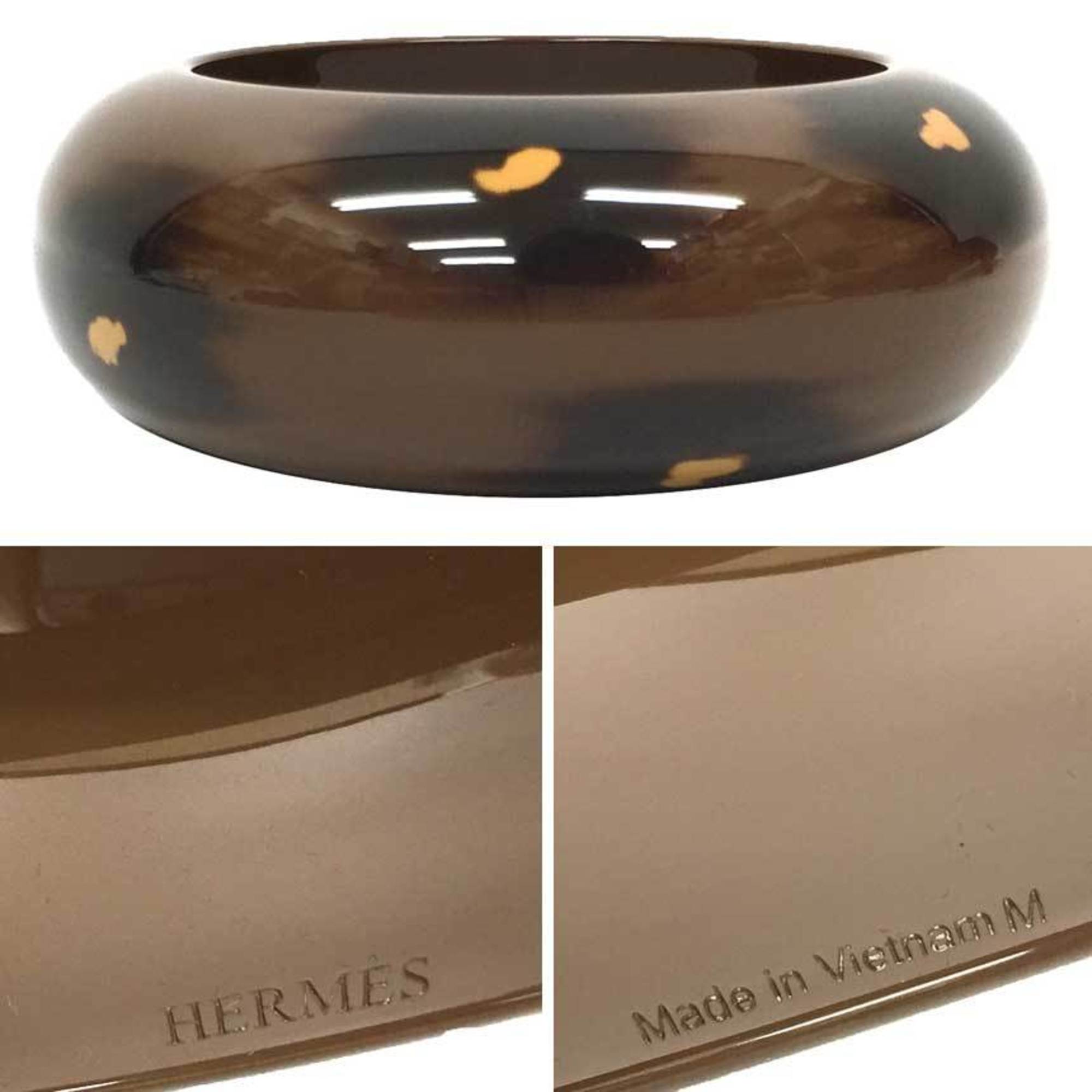 HERMES Leopard Bangle Ferran GM Bracelet M Size Made in Vietnam Brown Hermes