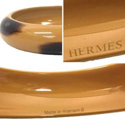 HERMES Leopard Bangle Ferrand PM Bracelet Size S Made in Vietnam Camel Beige Lacquer Wood Hermes