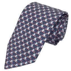 Hermes HERMES Tie CRAVATE TWILL TIE 8 CHEVAL AU BAR Horse 606278T 04 Navy MARINE/ROUGE Men's