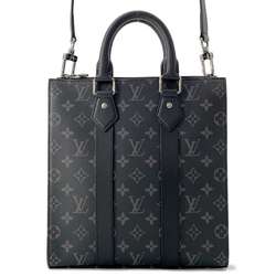 Louis Vuitton Tote Bag Monogram Eclipse Sac Plat Cross M46456 Black 2way Shoulder