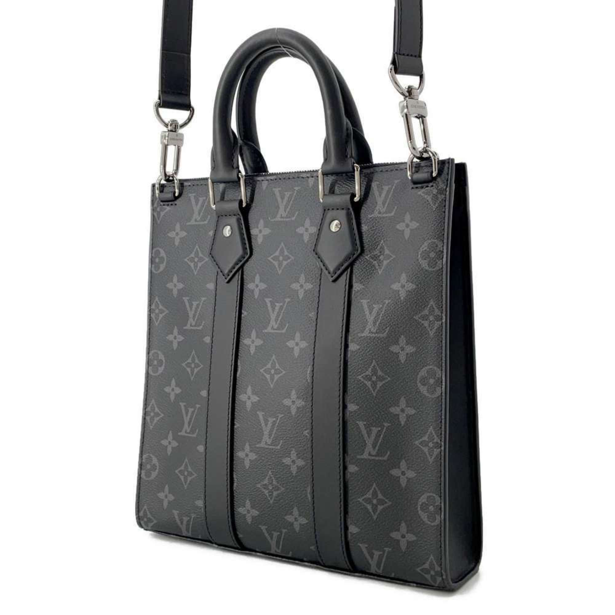 Louis Vuitton Tote Bag Monogram Eclipse Sac Plat Cross M46456 Black 2way Shoulder