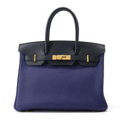 Hermes Birkin 30 Handbag Touch Blue Ankle Obscure Zellige Togo Sombrero C Stamp