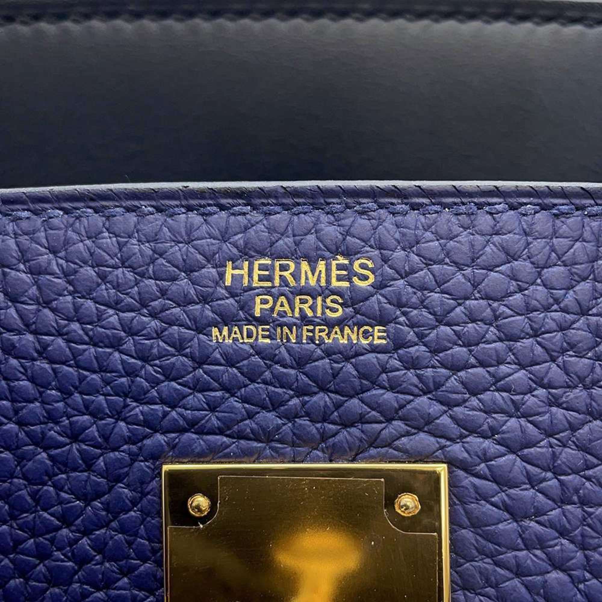 Hermes Birkin 30 Handbag Touch Blue Ankle Obscure Zellige Togo Sombrero C Stamp