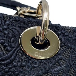 Christian Dior Dior handbag for ladies D-LITE lace medium M0565OSEL_M911 2way shoulder bag black white