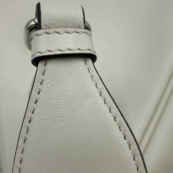 Prada Shoulder Bag Triangle Embossed Leather 1BH190 PRADA White