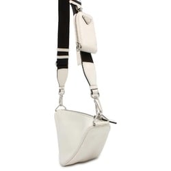 Prada Shoulder Bag Triangle Embossed Leather 1BH190 PRADA White