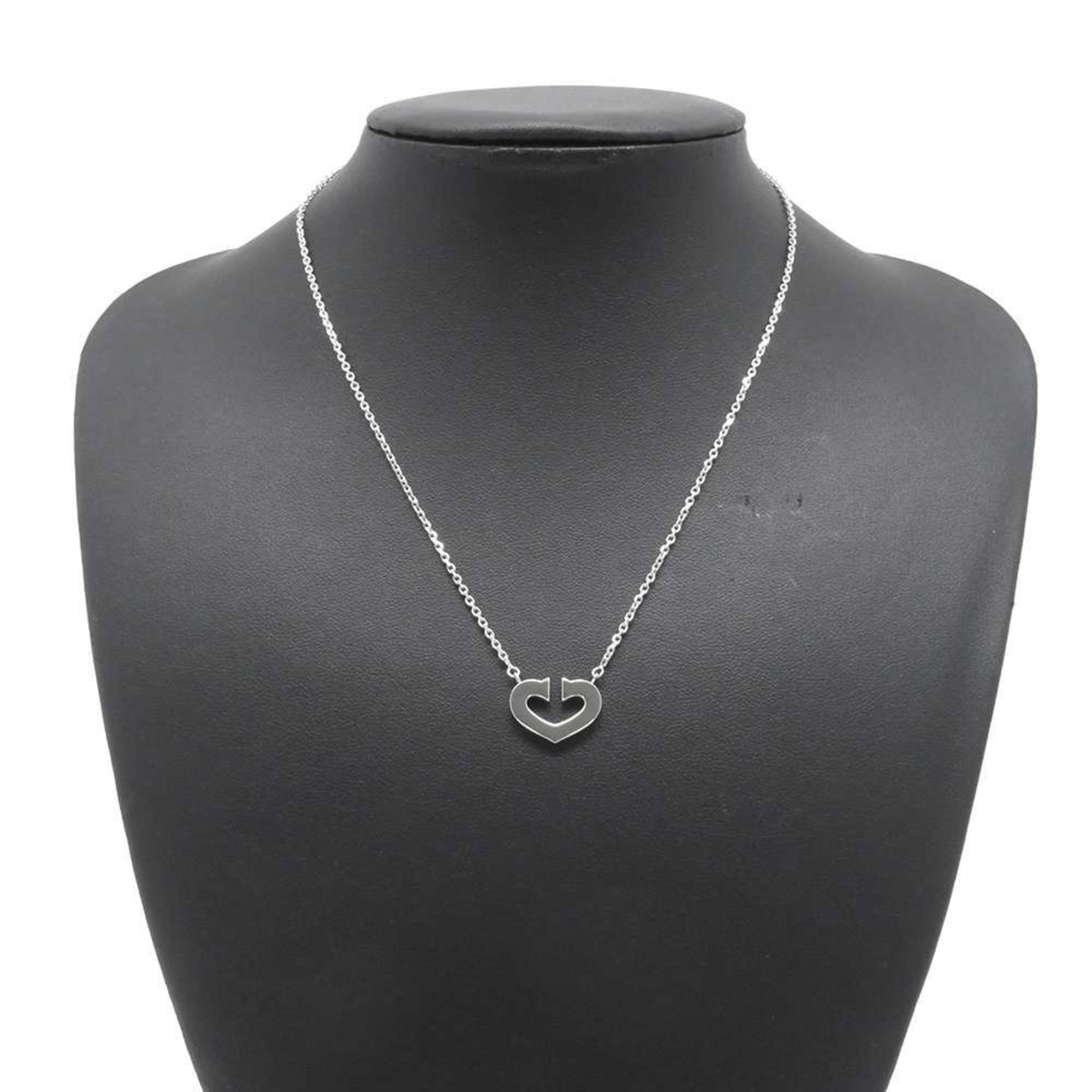 Cartier Necklace C Heart K18WG White Gold Pendant