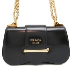 Prada Chain Shoulder Bag Leather 1BD219 PRADA Black