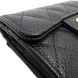 CHANEL Business Card Holder/Card Case A80799 Classic Zip Matelasse Coco Mark Caviar Skin Black 180737