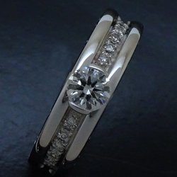 BVLGARI B.zero1 Solitaire Ring, Single Diamond 0.34ct F.VS1 Half Eternity #51 K18WG White Gold 292492