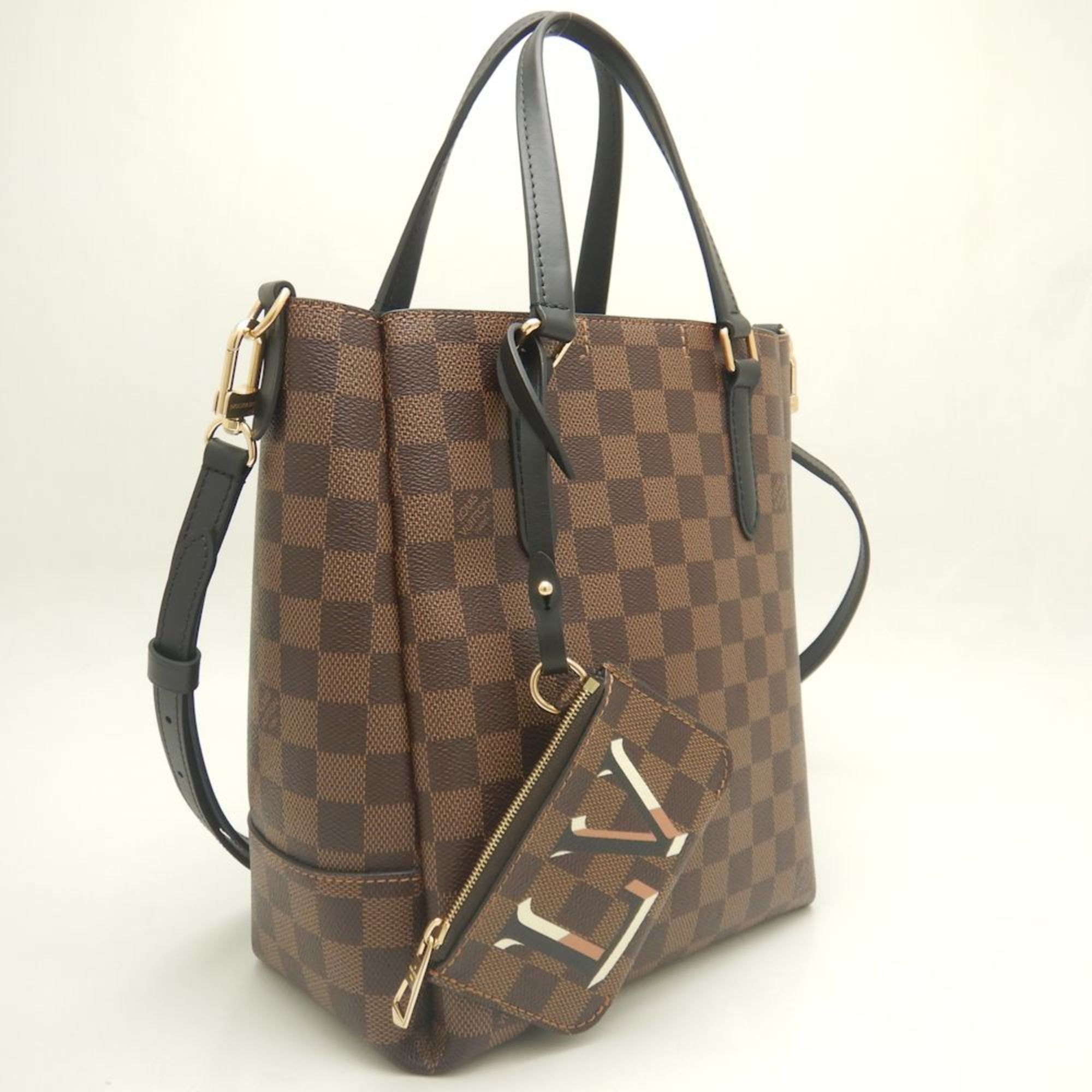 LOUIS VUITTON Damier Belmont NV BB N60348 Tote Bag Noir Brown 252167