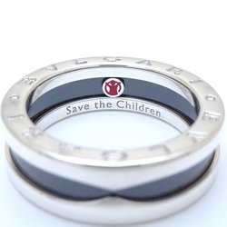 BVLGARI Save the Children B.zero1 Ring 1 Band XS #55 Silver 925 x Black Ceramic 292539