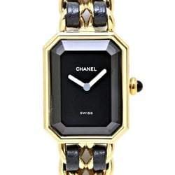 CHANEL Chanel Premiere XL size H0001 483011003 GP (gold plated) x leather ladies 130268 watch