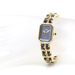 CHANEL Chanel Premiere XL size H0001 483011003 GP (gold plated) x leather ladies 130268 watch