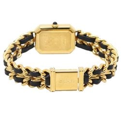 CHANEL Chanel Premiere XL size H0001 483011003 GP (gold plated) x leather ladies 130268 watch