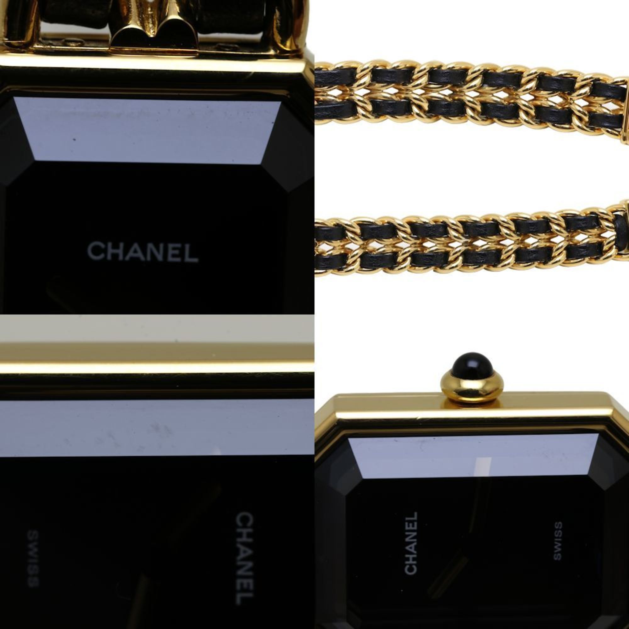 CHANEL Chanel Premiere XL size H0001 483011003 GP (gold plated) x leather ladies 130268 watch