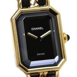 CHANEL Chanel Premiere XL size H0001 483011003 GP (gold plated) x leather ladies 130268 watch