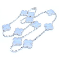 Van Cleef & Arpels Alhambra Necklace 10 Motifs Chalcedony VCARD34800 K18WG White Gold 292481