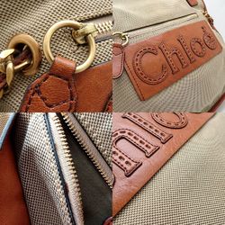 Chloé Chloe Harley Tote Bag Canvas x Leather Brown 351666