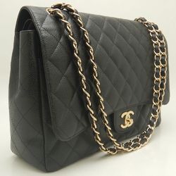 CHANEL Deca Matelasse 34 A58601 W flap chain shoulder bag caviar skin black 252141