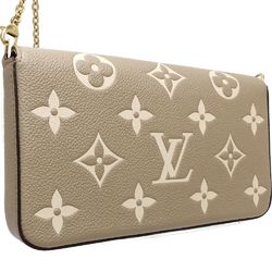 LOUIS VUITTON Louis Vuitton Wallet Chain M69977 Pochette Felicie Monogram Empreinte Tourterelle Creme 180783