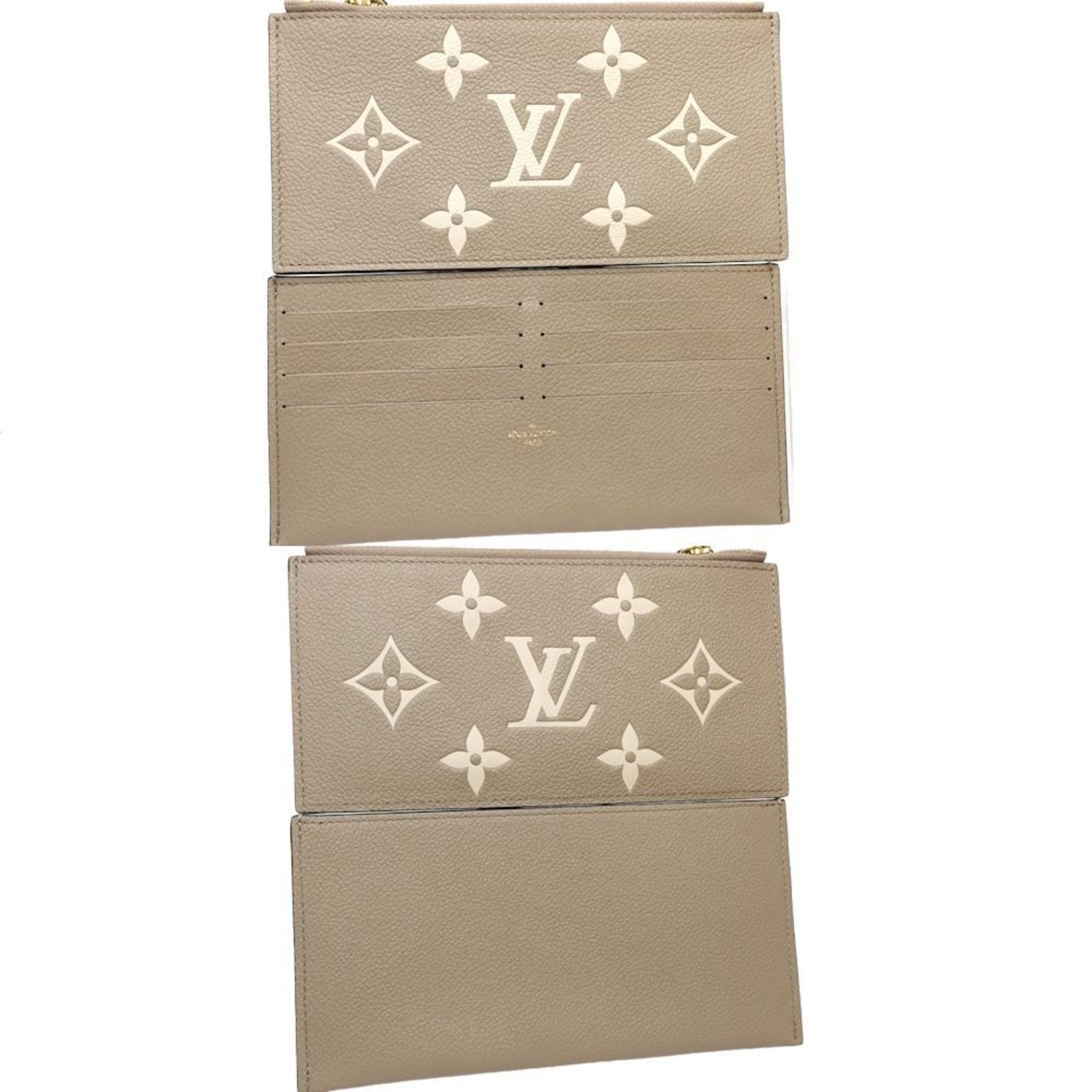 LOUIS VUITTON Louis Vuitton Wallet Chain M69977 Pochette Felicie Monogram Empreinte Tourterelle Creme 180783