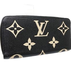 LOUIS VUITTON Louis Vuitton Long Wallet M80481 Zippy Bicolor Monogram Empreinte Black Beige 180748