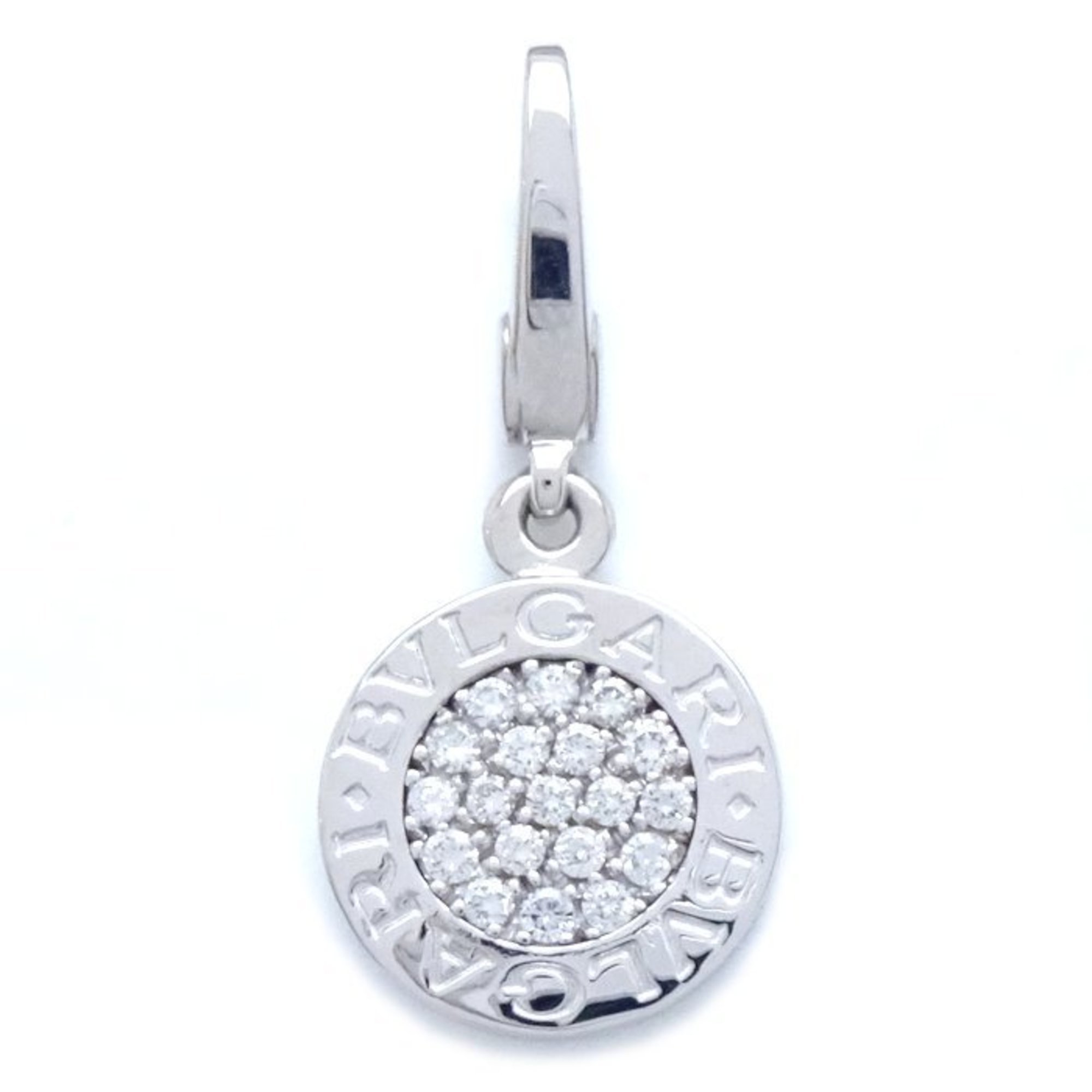 BVLGARI Diamond Charm Pendant Top K18WG White Gold 292466