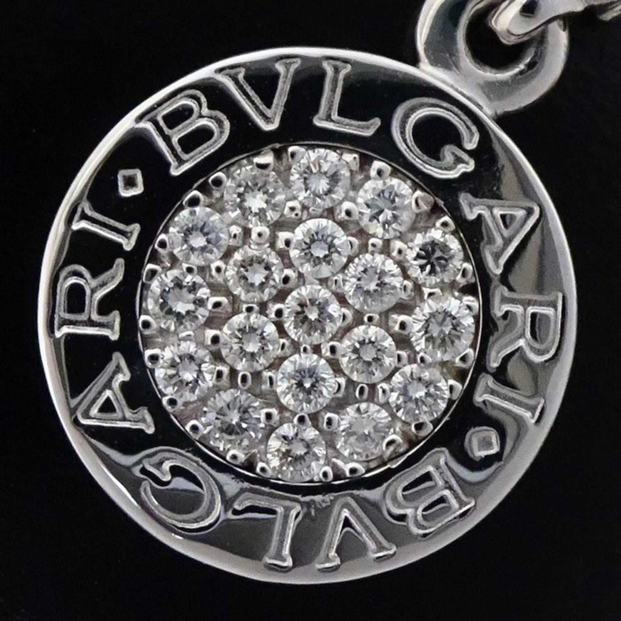 BVLGARI Diamond Charm Pendant Top K18WG White Gold 292466