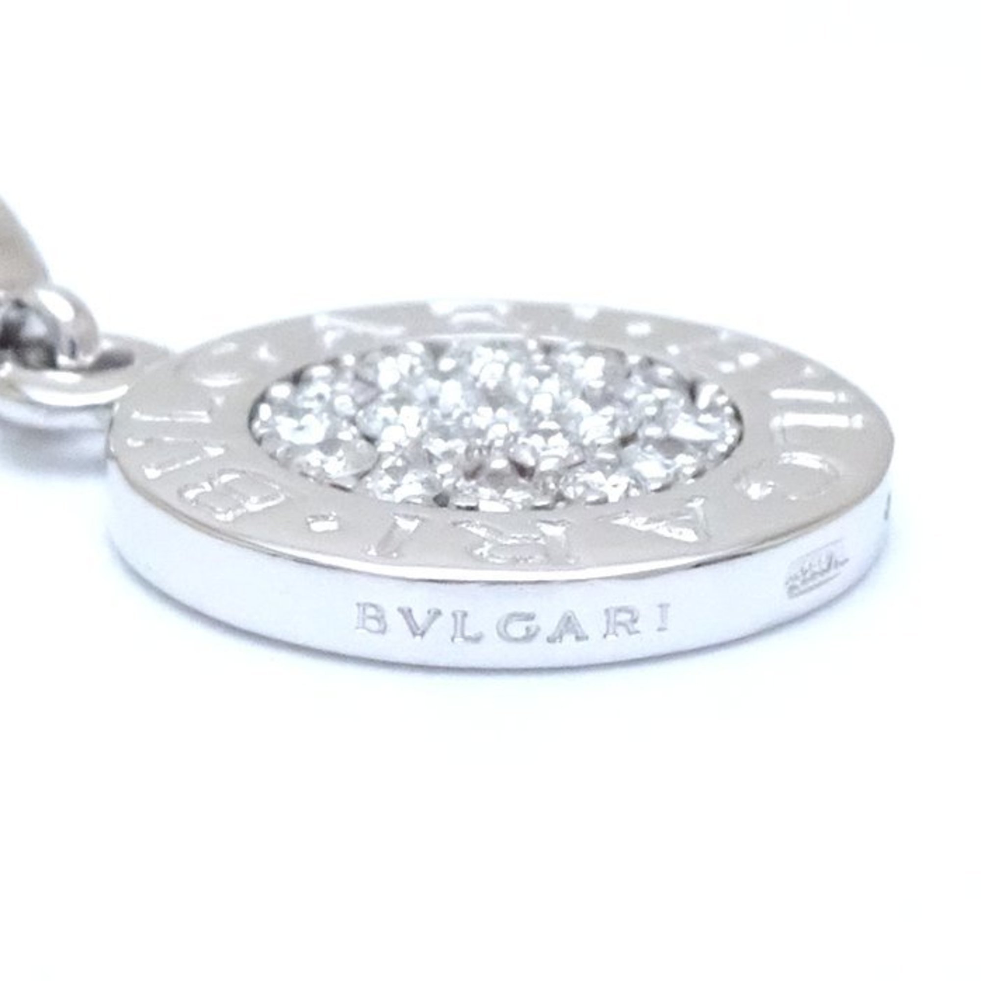 BVLGARI Diamond Charm Pendant Top K18WG White Gold 292466