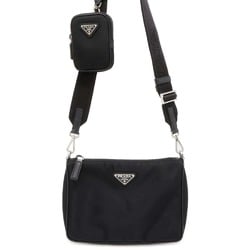 Prada Shoulder Bag Nylon Leather 2VH113 PRADA Black