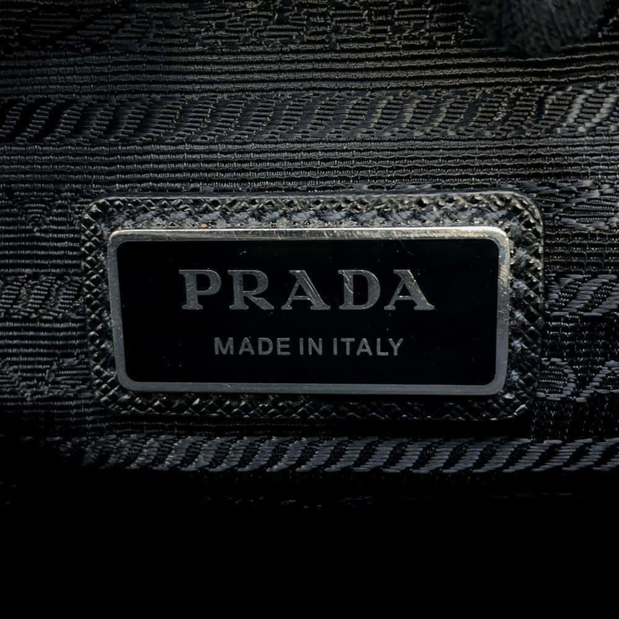 Prada Shoulder Bag Nylon Leather 2VH113 PRADA Black