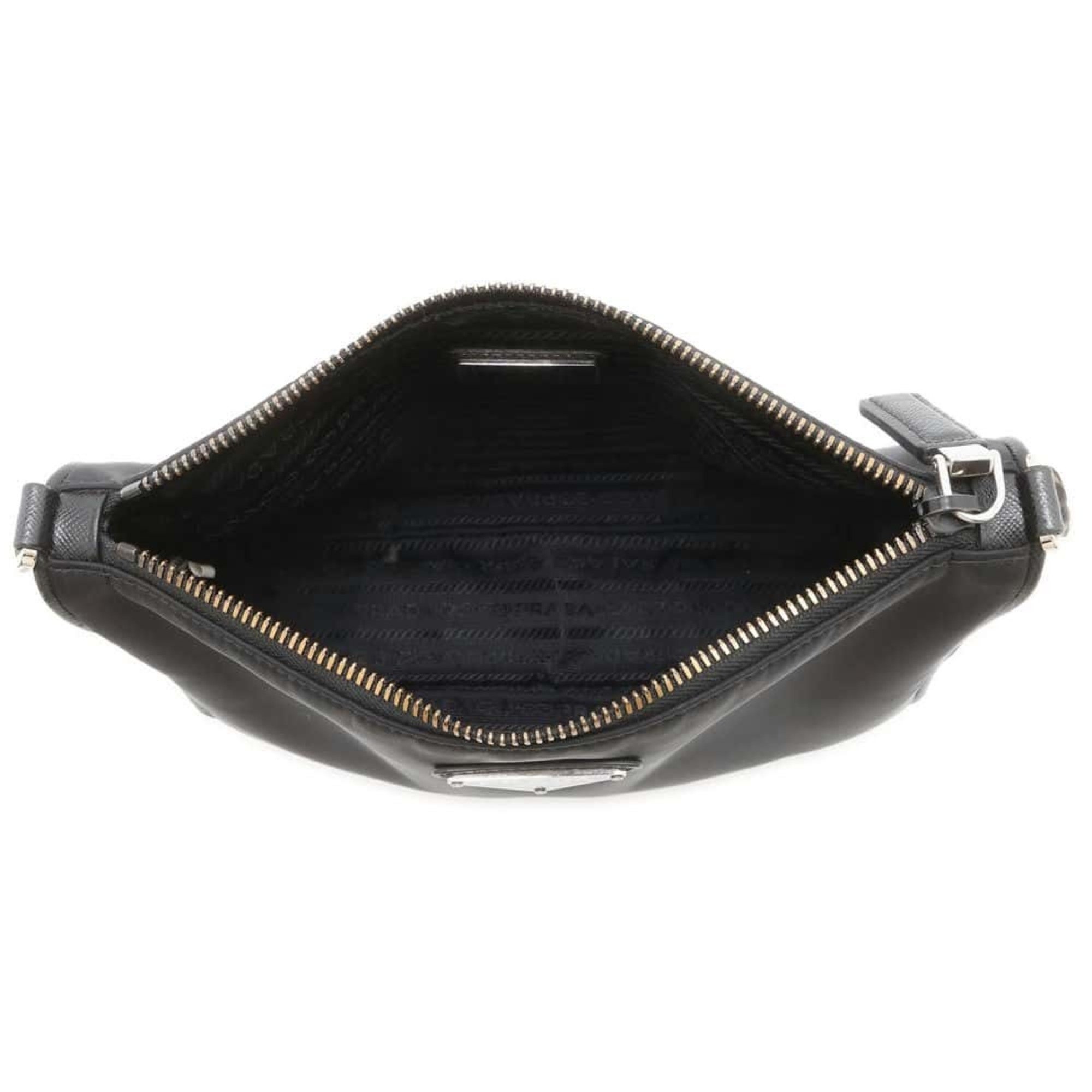 Prada Shoulder Bag Nylon Leather 2VH113 PRADA Black