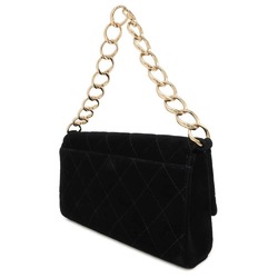 Chanel handbag, matelasse, coco mark, velour, CHANEL, black, chain, velvet