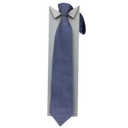 LOUIS VUITTON Louis Vuitton Tie Cravate Micro Damier M78750 Marine Blue Navy 100% Silk Men's