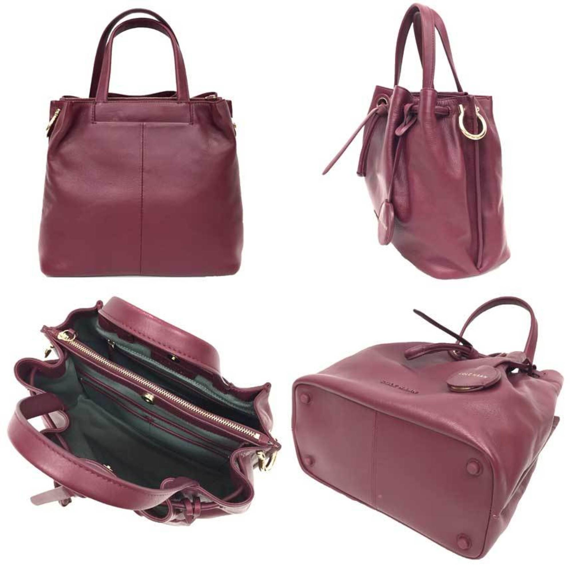 Cole Haan Grand Ambition Small Baguette Bag Shoulder 2WAY Tote Bordeaux U04146 Women's aq10523