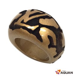 Louis Vuitton LOUIS VUITTON Berg Leo Monogram GA0079 Wood Ring Medium Brown Gold Leopard Women's