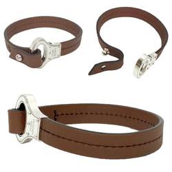 LOUIS VUITTON Louis Vuitton Leather Bracelet Archive M6360 Size 19 Brown x Men's