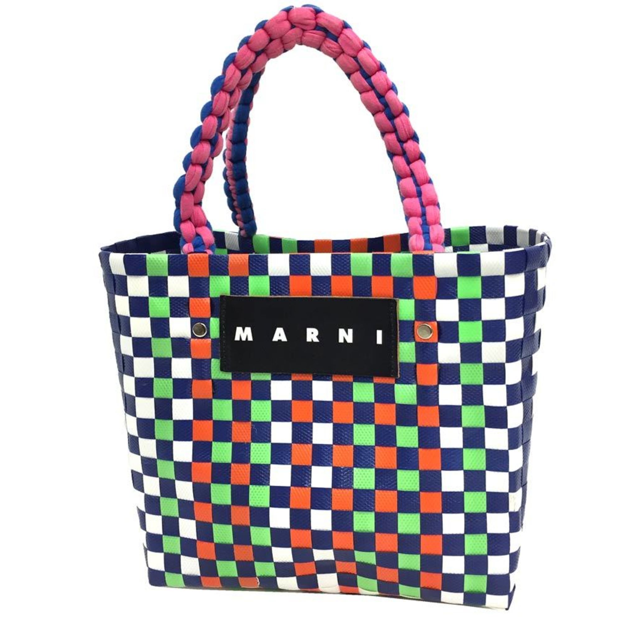 MARNI Jersey Handle Picnic Bag Basket Flower Cafe Multicolor Marni