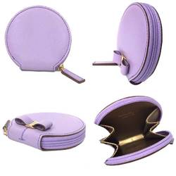 Salvatore Ferragamo Vara Ribbon Coin Case Leather Purple Wallet Purse KB-22 B004 Small for Women