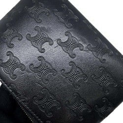 CELINE Wallet/Coin Case Triomphe Leather 10C663BFU.38NO Pouch Black