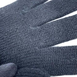 Chanel Gloves Matelasse Coco Mark Cashmere CHANEL Black White