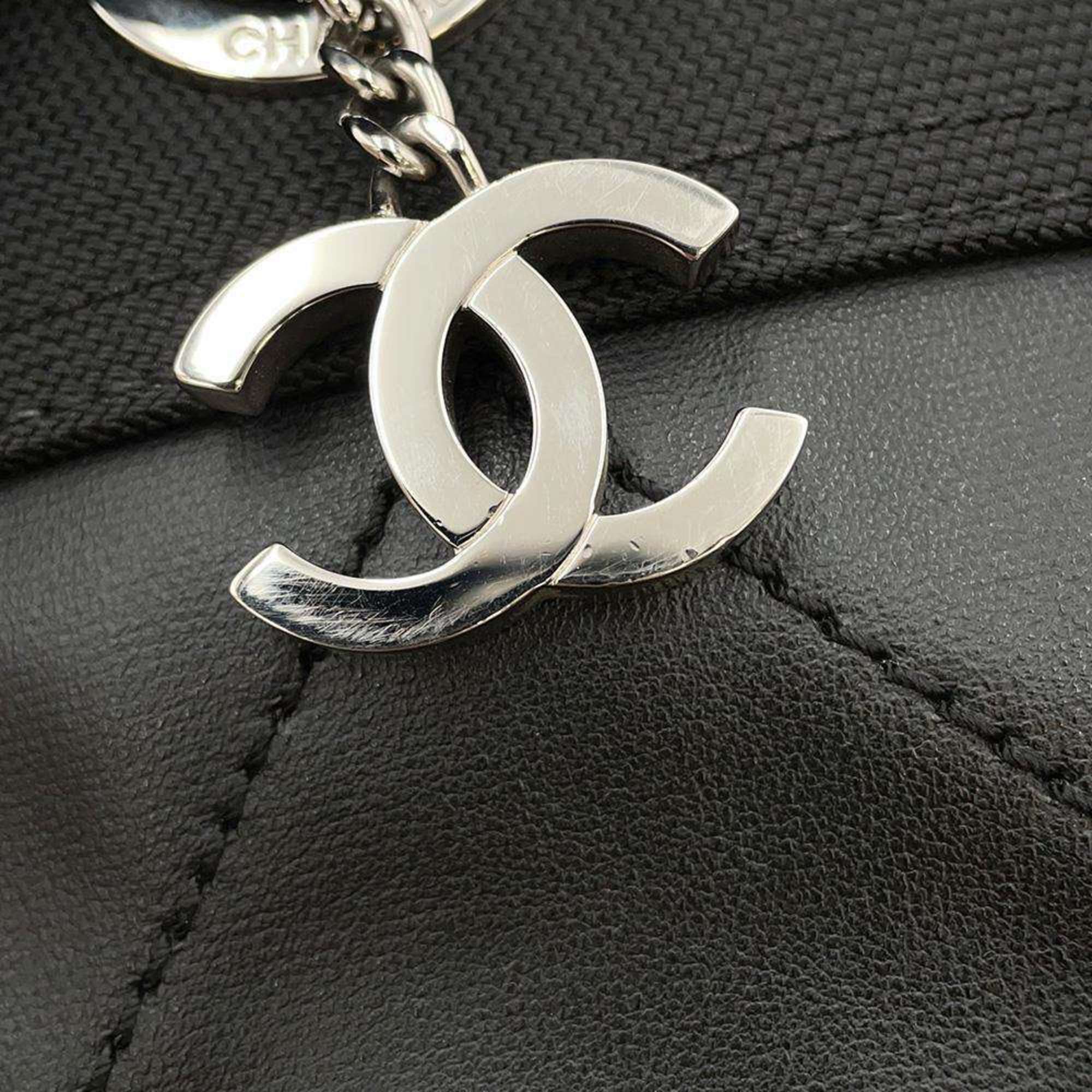 Chanel Tote Bag Matelasse Coco Charm Paris Biarritz MM Medium A34209 CHANEL Black