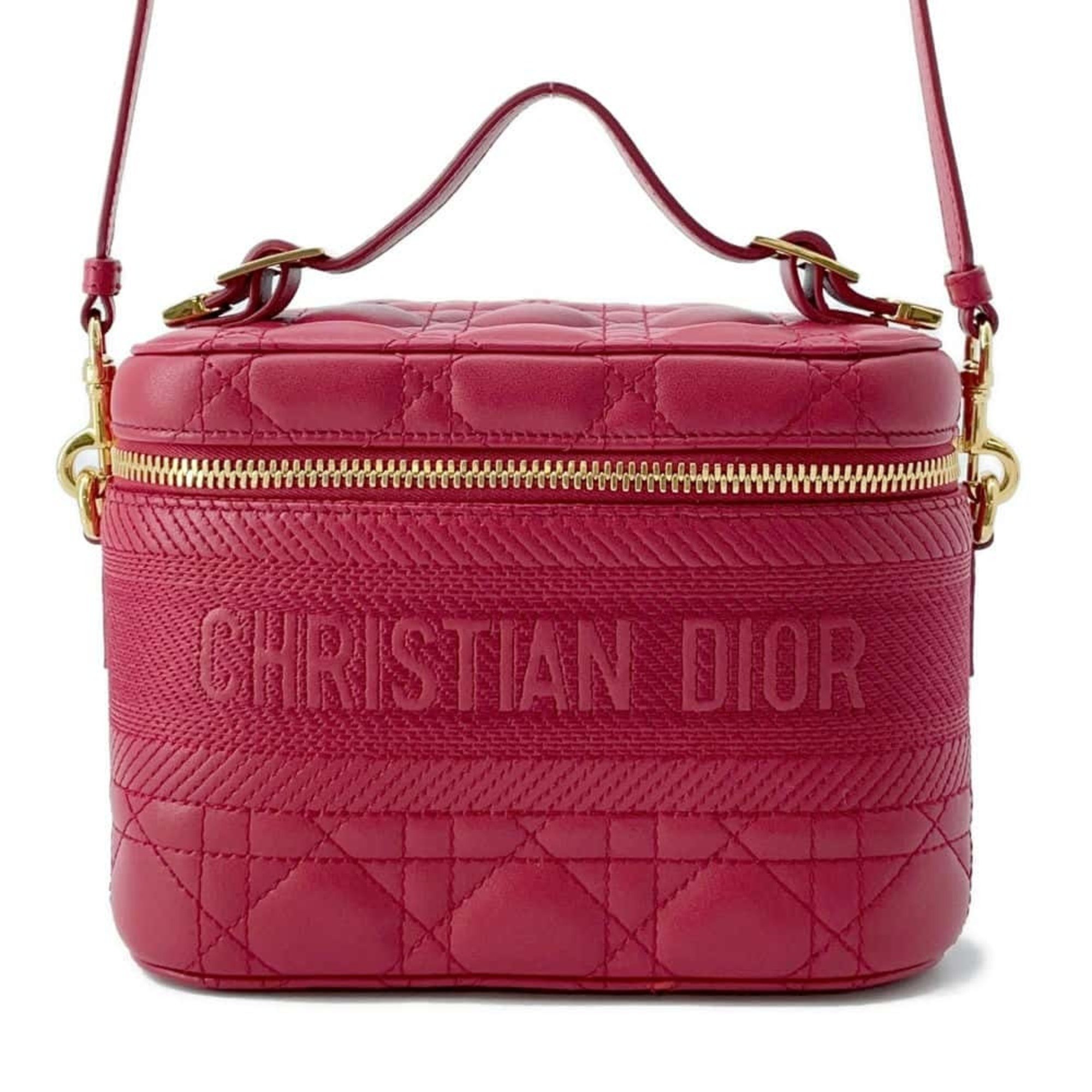 Christian Dior Dior Handbag DIORTRAVEL Small Vanity Cannage Lambskin S5488UNTR 2way Shoulder