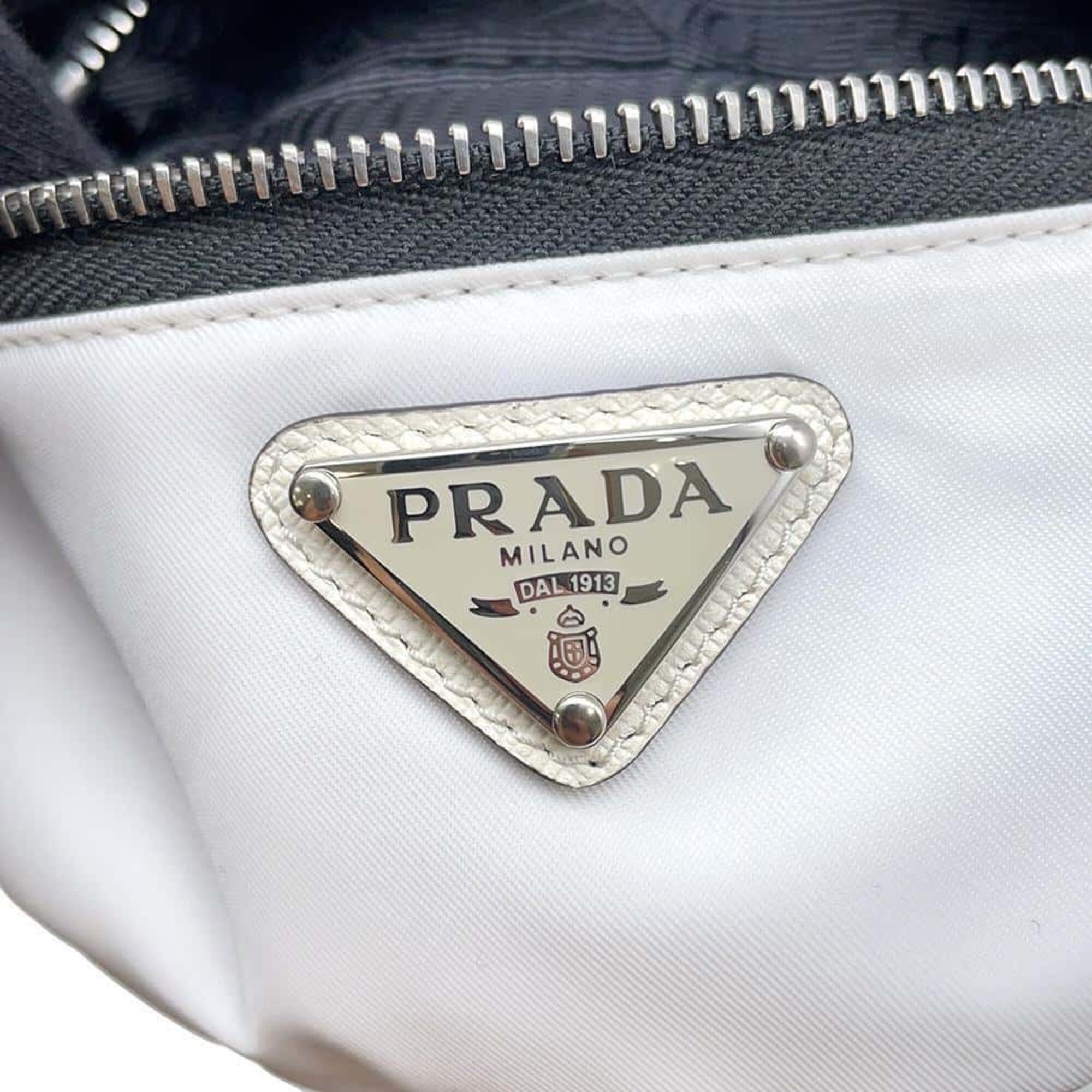 Prada Pouch Wristband Nylon 1TT095 PRADA White Black