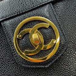 Chanel Vanity Bag Coco Mark Caviar Skin A01999 CHANEL Pouch 2way Shoulder Black