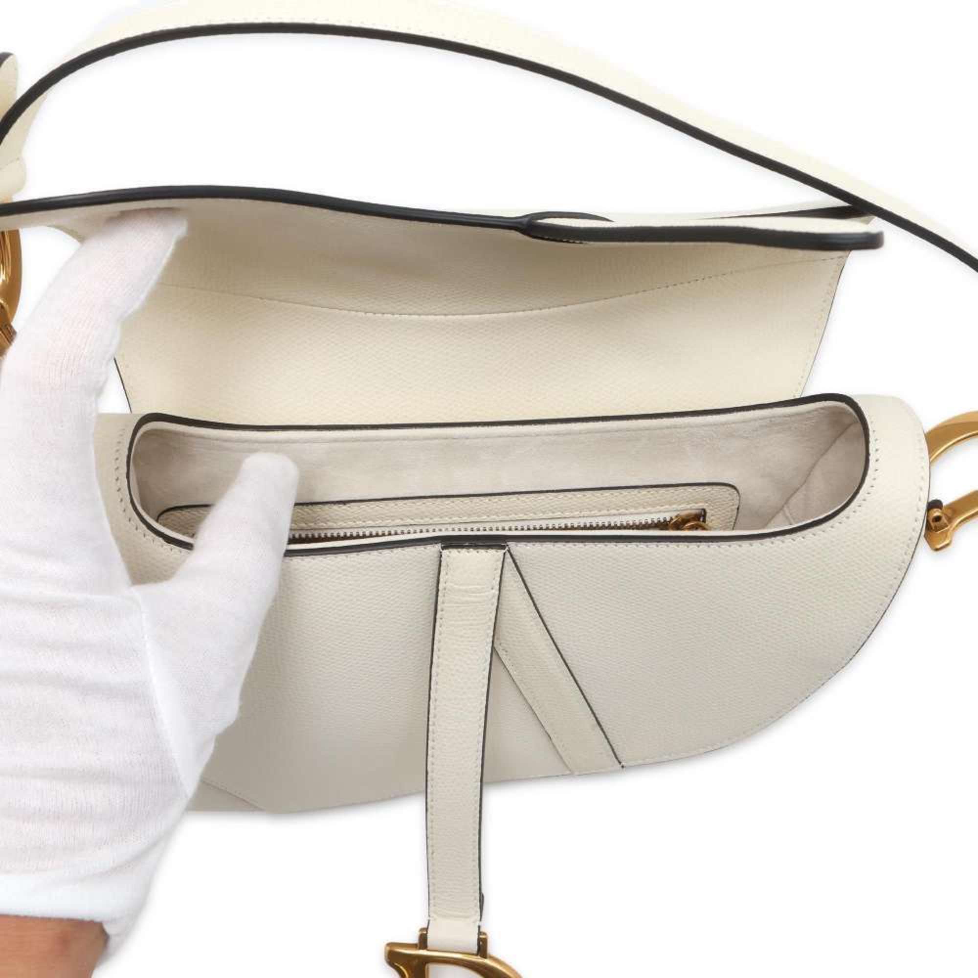 Christian Dior Shoulder Bag Saddle M0446CWVG White