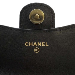 Chanel Chain Phone Case Matelasse Coco Mark Lambskin Patent AP3559 CHANEL Black