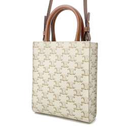 Celine Handbag Triomphe Vertical Cabas 194372 CELINE 2way Shoulder Bag White