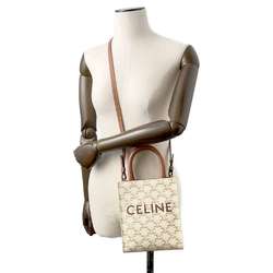 Celine Handbag Triomphe Vertical Cabas 194372 CELINE 2way Shoulder Bag White